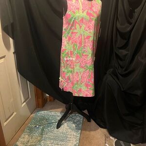 Lilly Pulitzer Vibrant Pink and Green knee length Dress